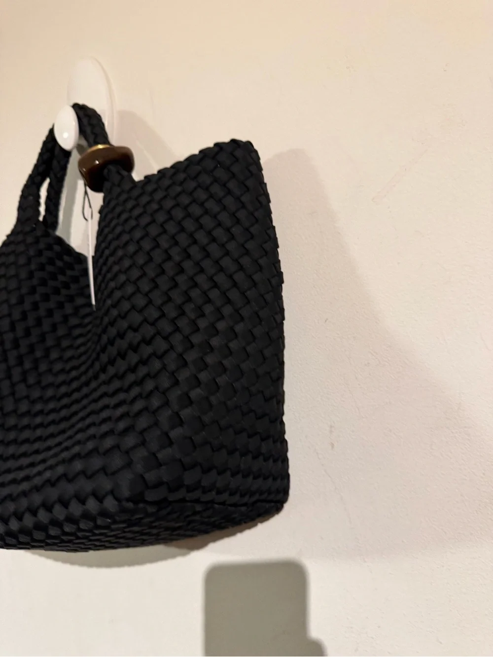 $375 Nachedi St. barths Black Woven Tote Bag - Elegant Everyday Carry Rare